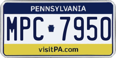 PA license plate MPC7950