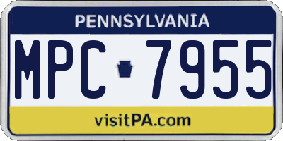 PA license plate MPC7955