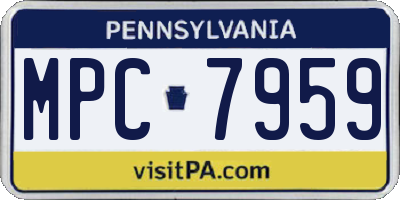 PA license plate MPC7959