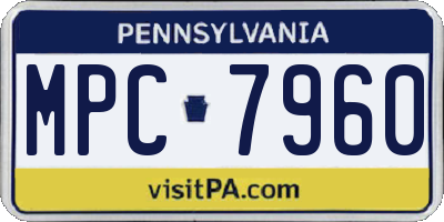 PA license plate MPC7960