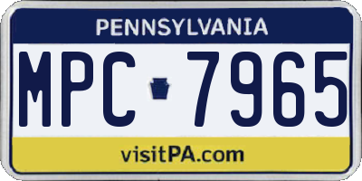 PA license plate MPC7965