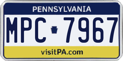 PA license plate MPC7967