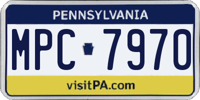 PA license plate MPC7970