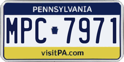PA license plate MPC7971