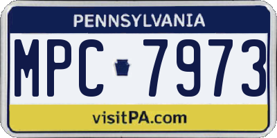 PA license plate MPC7973