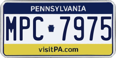 PA license plate MPC7975