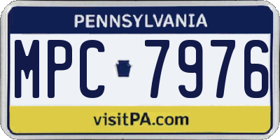 PA license plate MPC7976