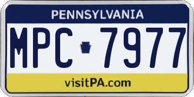 PA license plate MPC7977