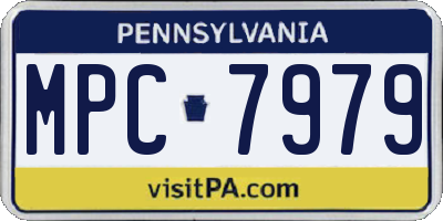 PA license plate MPC7979