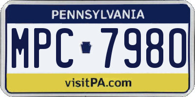 PA license plate MPC7980