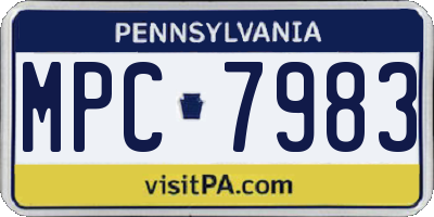 PA license plate MPC7983