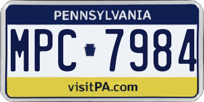 PA license plate MPC7984