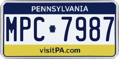 PA license plate MPC7987