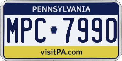 PA license plate MPC7990