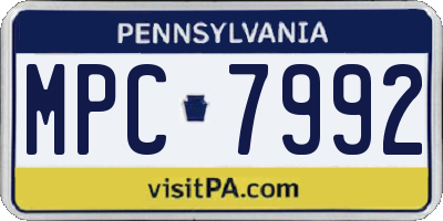 PA license plate MPC7992