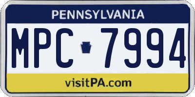 PA license plate MPC7994