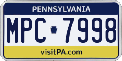 PA license plate MPC7998