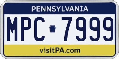 PA license plate MPC7999