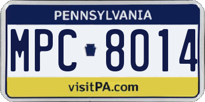 PA license plate MPC8014