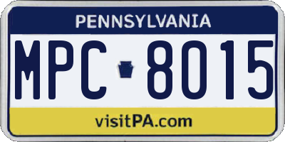 PA license plate MPC8015