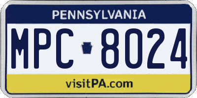 PA license plate MPC8024