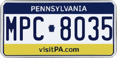 PA license plate MPC8035