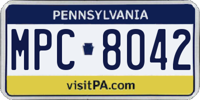 PA license plate MPC8042