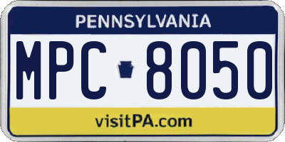 PA license plate MPC8050