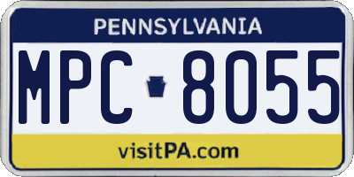 PA license plate MPC8055
