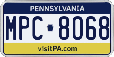 PA license plate MPC8068
