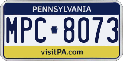 PA license plate MPC8073
