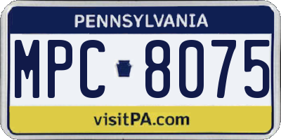 PA license plate MPC8075