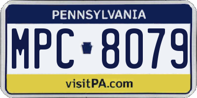 PA license plate MPC8079