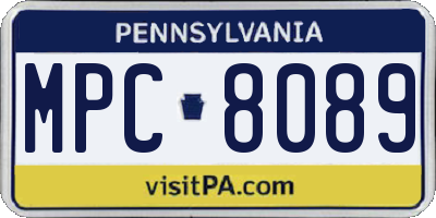 PA license plate MPC8089