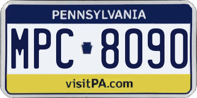 PA license plate MPC8090