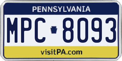 PA license plate MPC8093