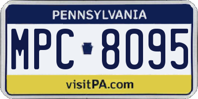 PA license plate MPC8095