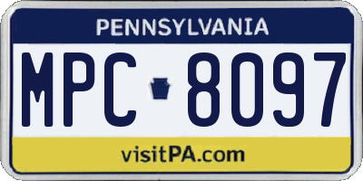 PA license plate MPC8097