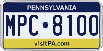 PA license plate MPC8100
