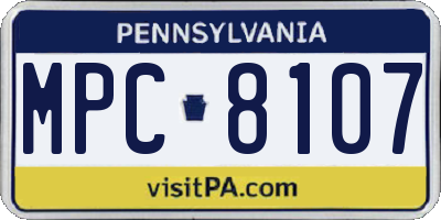 PA license plate MPC8107