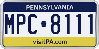 PA license plate MPC8111