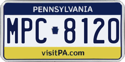 PA license plate MPC8120