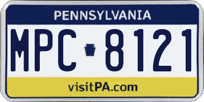 PA license plate MPC8121