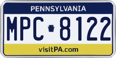 PA license plate MPC8122