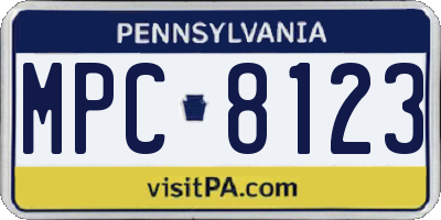 PA license plate MPC8123