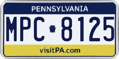 PA license plate MPC8125
