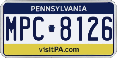PA license plate MPC8126