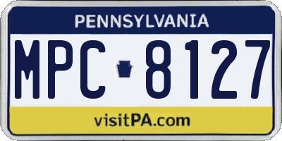 PA license plate MPC8127