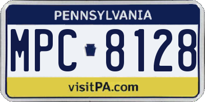 PA license plate MPC8128