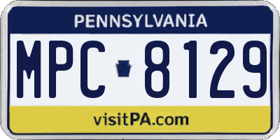 PA license plate MPC8129